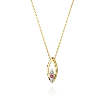 Colier Aur 14K cu Diamante Naturale 0.03 ct