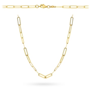 Colier Aur Galben Elegant Cu Verigi Ovale Mixte