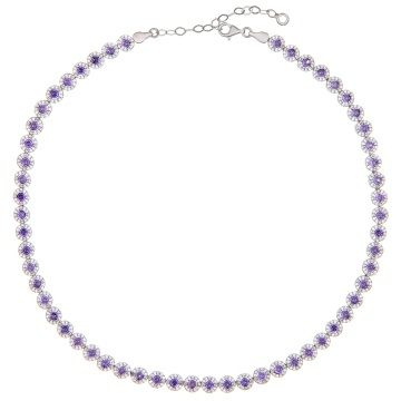 Colier din argint 925 cu cristale Angel Collection - Purple Edition - Img 3