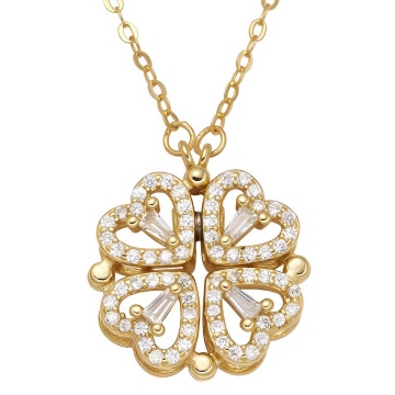 Colier Multi Hearts din Inox placat cu AUR 18K