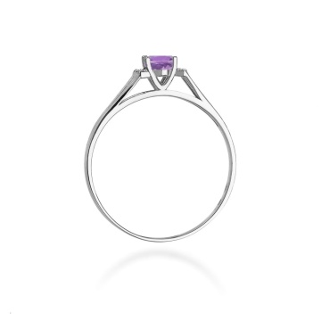 Inel Aur 14K cu Ametist 0.40 ct si Diamante Naturale 0.05 ct - Img 8