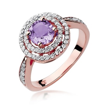 Inel Aur 14K cu Ametist 0.90 ct si Diamante Naturale 0.37 ct - Img 8