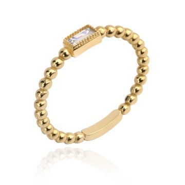 Inel Aur 14k cu Bilute si Zircon Alb - Img 2