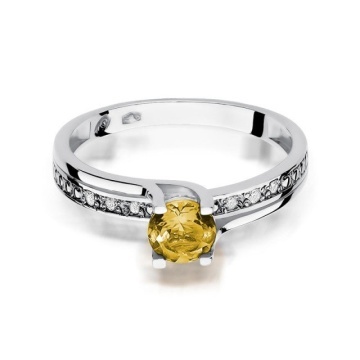 Inel Aur 14K cu Citrin 0.50 ct si Diamante Naturale 0.03 ct - Img 5