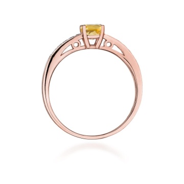 Inel Aur 14K cu Citrin 0.50 ct si Diamante Naturale 0.05 ct - Img 10