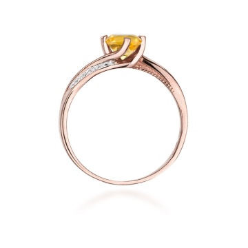 Inel Aur 14K cu Citrin 0.50 ct si Diamante Naturale 0.05 ct - Img 10