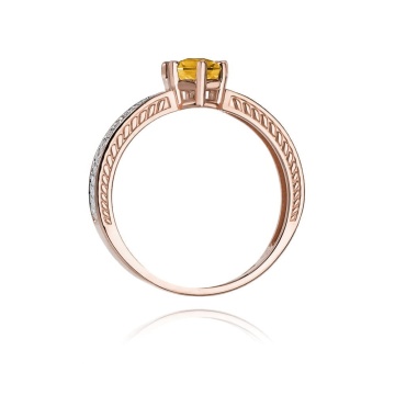 Inel Aur 14K cu Citrin 0.50 ct si Diamante Naturale 0.08 ct - Img 10