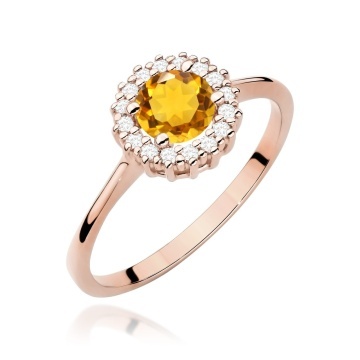 Inel Aur 14K cu Citrin 0.50 ct si Diamante Naturale 0.14 ct - Img 9