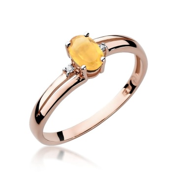 Inel Aur 14K cu Citrin 0.60 ct si Diamante Naturale 0.03 ct - Img 5