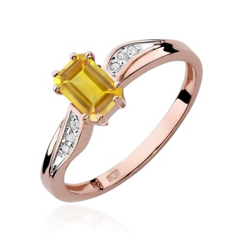Inel Aur 14K cu Citrin 0.60 ct si Diamante Naturale 0.03 ct - Img 8