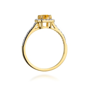 Inel Aur 14K cu Citrin 0.60 ct si Diamante Naturale 0.22 ct - Img 3