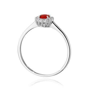 Inel Aur 14K cu Coral 0.20 ct si Diamante Naturale 0.08 ct - Img 7