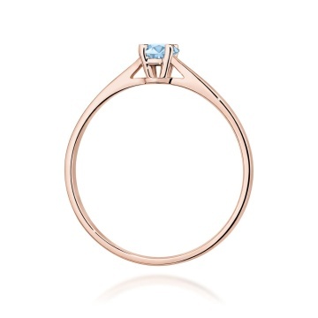 Inel Aur 14K cu Diamant Albastru de Laborator 0.15 ct - Img 7
