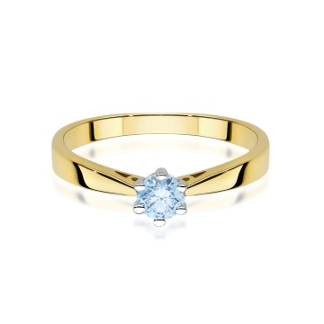 Inel Aur 14K cu Diamant Albastru de Laborator 0.30 ct - Img 2