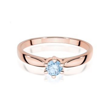 Inel Aur 14K cu Diamant Albastru de Laborator 0.30 ct - Img 6