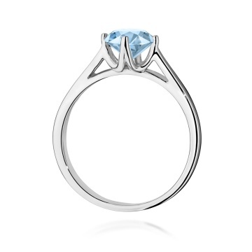 Inel Aur 14K cu Diamant Albastru de Laborator 1.00 ct - Img 11