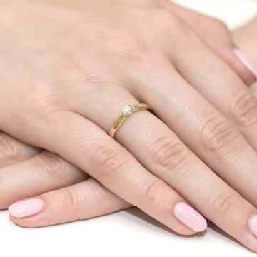 Inel Aur 14K cu Diamant de Laborator 0.25 ct - Img 4