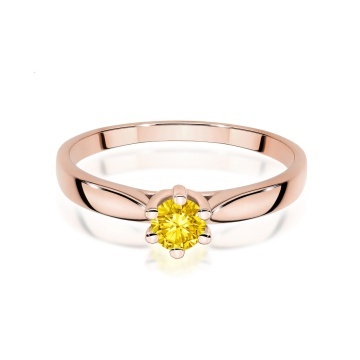 Inel Aur 14K cu Diamant Galben de Laborator 0.30 ct - Img 6