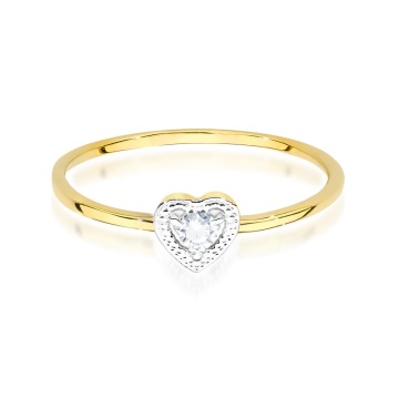 Inel Aur 14K cu Diamant Natural 0.02 ct - Img 2