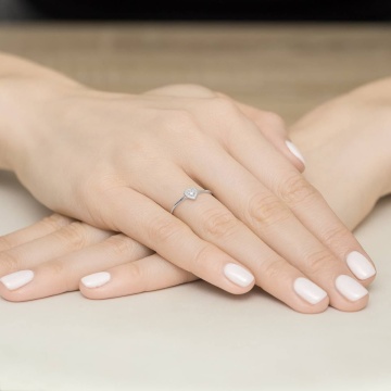 Inel Aur 14K cu Diamant Natural 0.02 ct - Img 12