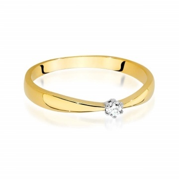 Inel Aur 14K cu Diamant Natural 0.04 ct - Img 2