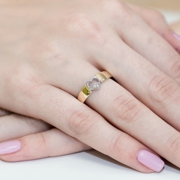 Inel Aur 14K cu Diamant Natural 0.04 ct - Img 6