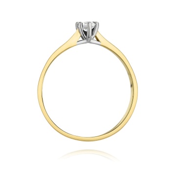 Inel Aur 14K cu Diamant Natural 0.12 ct - Img 3