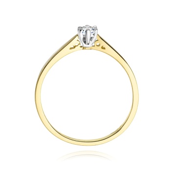 Inel Aur 14K cu Diamant Natural 0.12 ct - Img 3