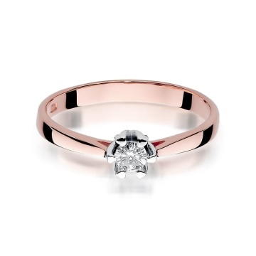Inel Aur 14K cu Diamant Natural 0.12 ct - Img 8