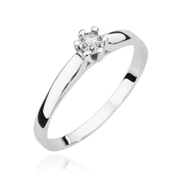 Inel Aur 14K cu Diamant Natural 0.15 ct - Img 5