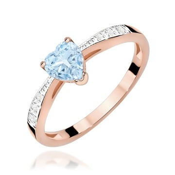Inel Aur 14K cu Diamante Albastre de Laborator 0.53 ct - Img 5
