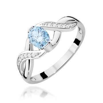 Inel Aur 14K cu Diamante Albastre de Laborator 0.55 ct - Img 9