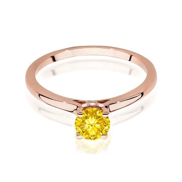 Inel Aur 14K cu Diamante Galbene de Laborator 0.56 ct - Img 6