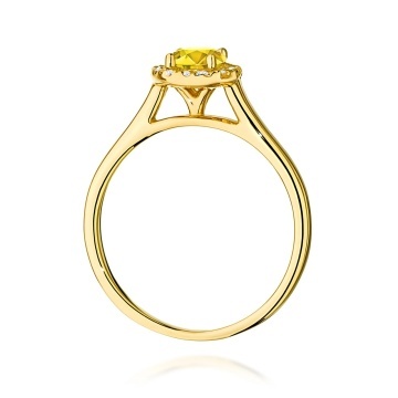 Inel Aur 14K cu Diamante Galbene de Laborator 0.62 ct - Img 3
