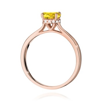 Inel Aur 14K cu Diamante Galbene de Laborator 1.07 ct - Img 7