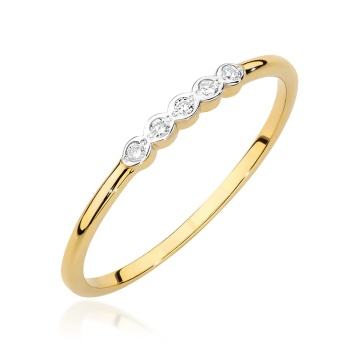Inel Aur 14K cu Diamante Naturale 0.04 ct - Img 1