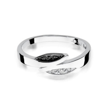 Inel Aur 14K cu Diamante Naturale Albe si Negre 0.03 ct - Img 6