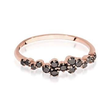 Inel Aur 14K cu Diamante Naturale Negre 0.33 ct - Img 9