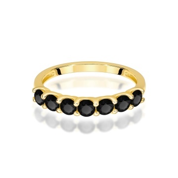 Inel Aur 14K cu Diamante Naturale Negre 0.84 ct - Img 2