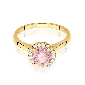 Inel Aur 14K cu Diamante Roz de Laborator 1.14 ct - Img 2