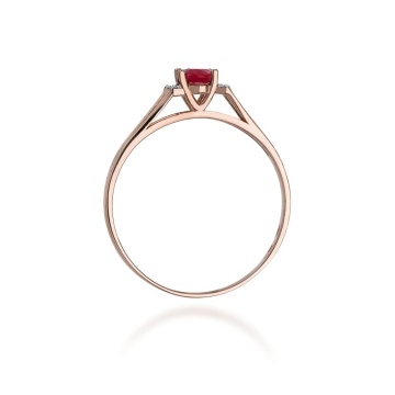 Inel Aur 14K cu Granat 0.50 ct si Diamante Naturale 0.05 ct - Img 7