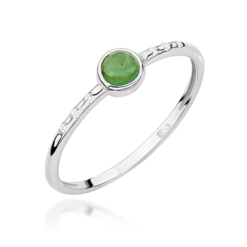 Inel Aur 14K cu Green Tourmaline 0.30 ct si Diamante Naturale 0.03 ct - Img 11