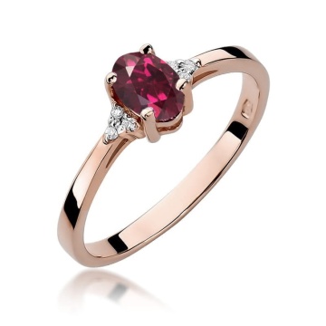 Inel Aur 14K cu Rhodolite 0.50 ct si Diamante Naturale 0.05 ct - Img 5