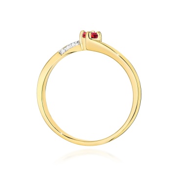 Inel Aur 14K cu Rubin 0.15 ct si Diamante Naturale 0.04 ct - Img 3