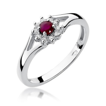 Inel Aur 14K cu Rubin 0.15 ct si Diamante Naturale 0.09 ct - Img 5