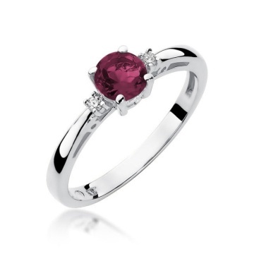 Inel Aur 14K cu Rubin 0.60 ct si Diamante Naturale 0.03 ct - Img 5