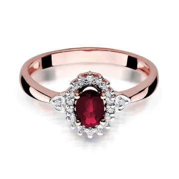 Inel Aur 14K cu Rubin 0.60 ct si Diamante Naturale 0.10 ct - Img 9