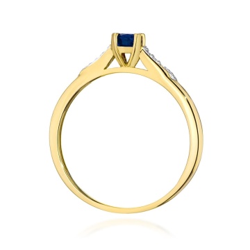 Inel Aur 14K cu Safir 0.30 ct si Diamante Naturale 0.03 ct - Img 3