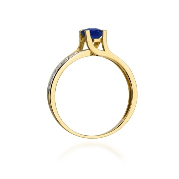 Inel Aur 14K cu Safir 0.50 ct si Diamante Naturale 0.03 ct - Img 3