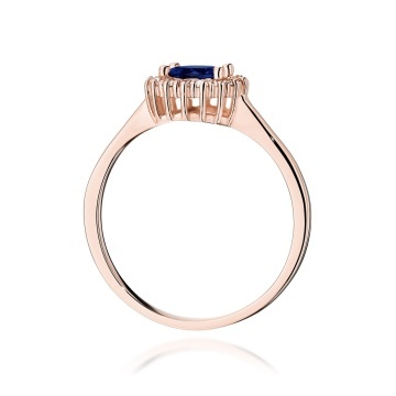 Inel Aur 14K cu Safir 0.50 ct si Diamante Naturale 0.14 ct - Img 11